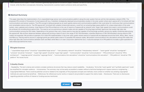AI-supported abstract quality checks