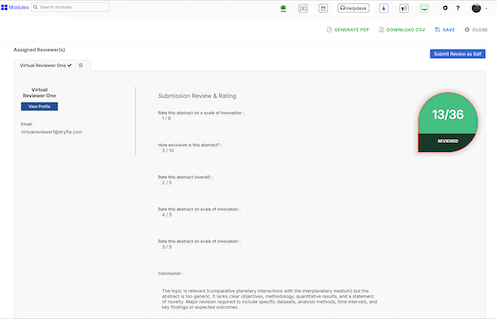 Virtual reviewer configuration and comparison