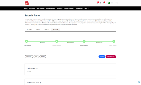 Panel and symposium submission workflow