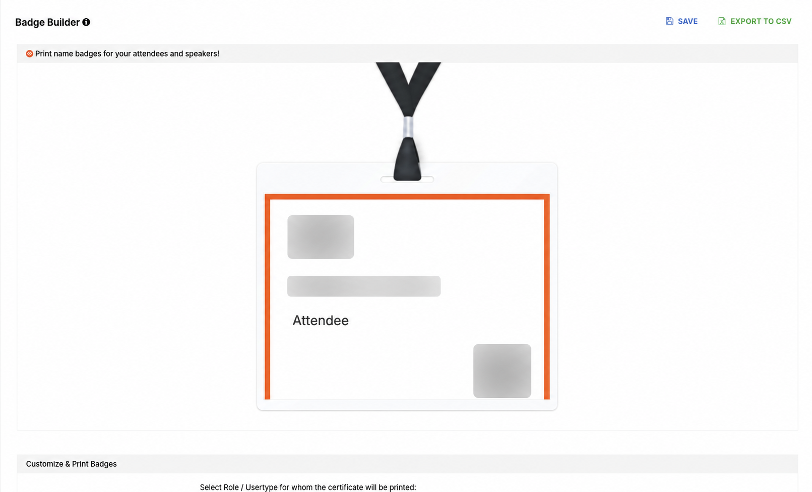 Dryfta badge, check-in and certificate workspace