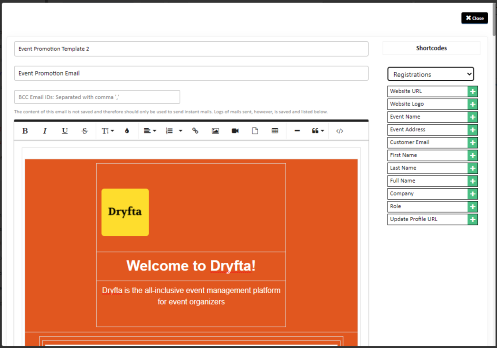 One-to-one communication from the event CRM