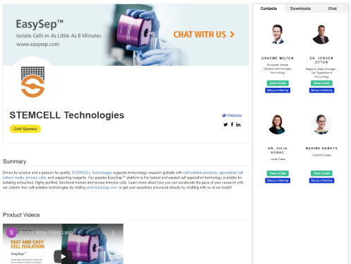 Virtual sponsor and exhibitor engagement area